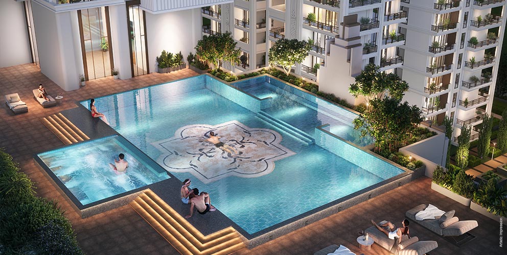 Temperature controlled swimming pool at The Palatial